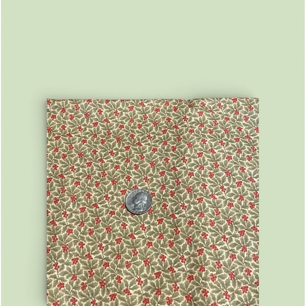 Fabric Quilt Craft Cotton‎ Peace On Earth Moda Pattern 3925 Green Leaves Berries
